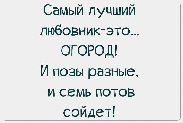 Картинки самый лучший любовник это огород и позы разные и семь потов сойдет